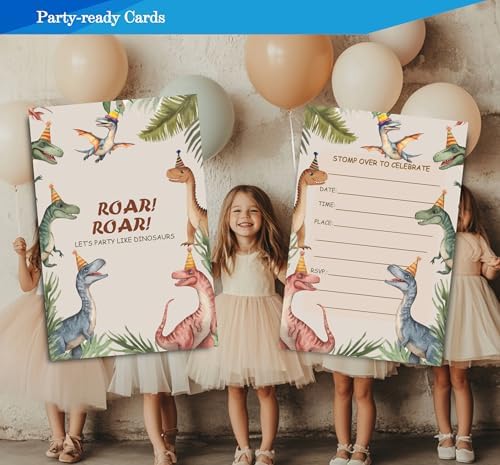 Fablus Dinosaur Birthday Invitations 4x6 30 Sets with Envelopes