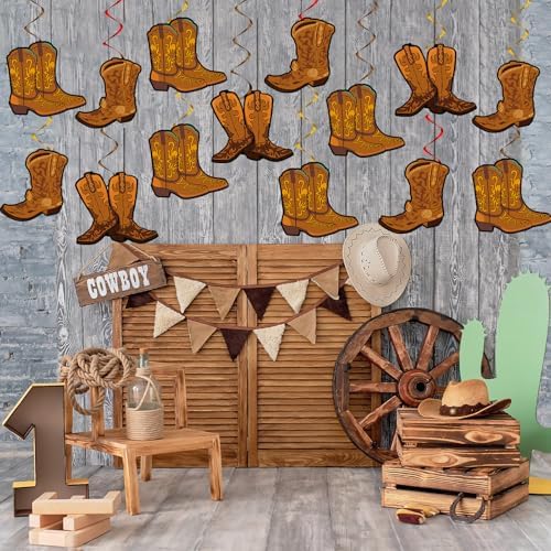 60PCS Western Cowboy Boot Hanging Decorations for Parties