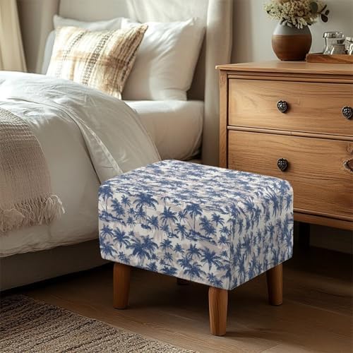 Talayituse Palm Tree Print Ottoman Cover for Rectangle Ottomans