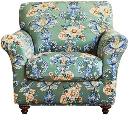 EVOLLER 2 Piece Armchair Slipcover Velvet Green