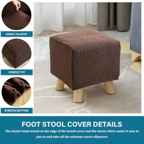 Stool Covers Square 13x13 to 18x18 Inch Stretch Ottoman Covers