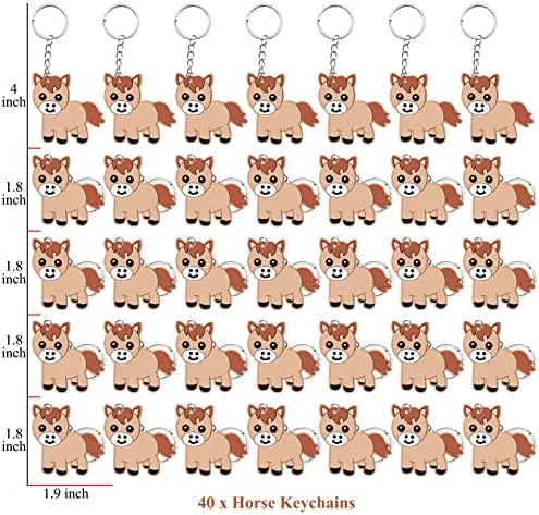 40 Pack Pony Keyring Pack for Party Favor and Guest Gift