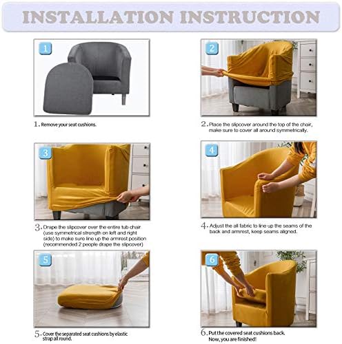 2 Piece Velvet Tub Chair Covers for Armchairs