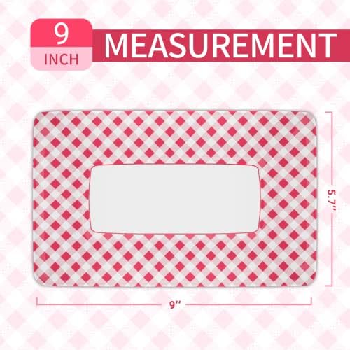DYLIVeS Pink and White Plaid Plates 91x57 Inch 50 Pcs