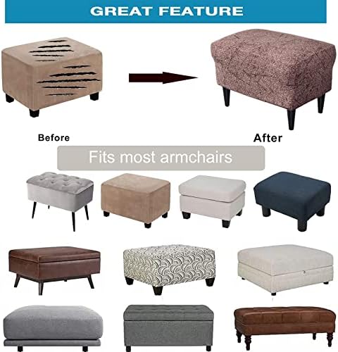 Stretch Ottoman Slipcovers for 30 Rectangle Chairs