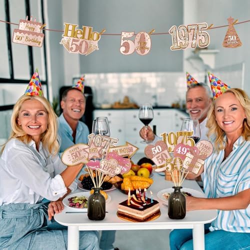 30Pcs 50th Birthday Photo Booth Props Kit