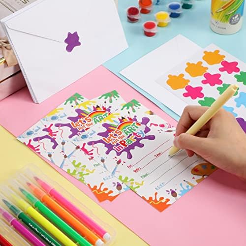 Pajean 24 Piece Art Painting Party Invitation Set