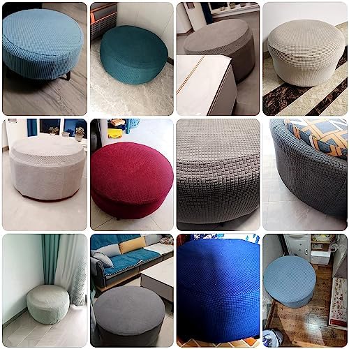 Fairuo Stool Covers Velvet Jacquard Universal Folding Pouffe Covers with Elastic Bottom