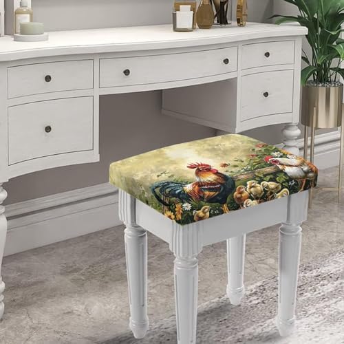 Tutolipy Stool Slipcovers Stretch Knitted Ottoman Cover