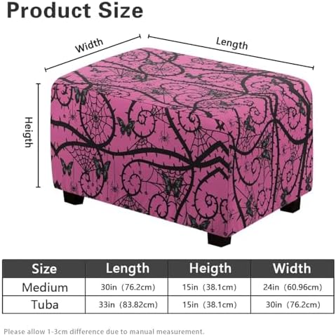 Gothic Butterfly Ottoman Cover for Stools and Benches