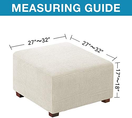 Flamingo P Stretch Ottoman Cover Biscotti Beige