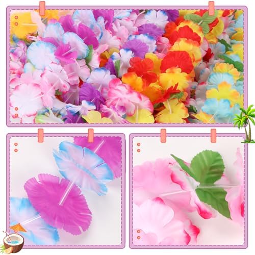 Atonofun 60-Piece Hawaiian Lei Set for Luau Parties