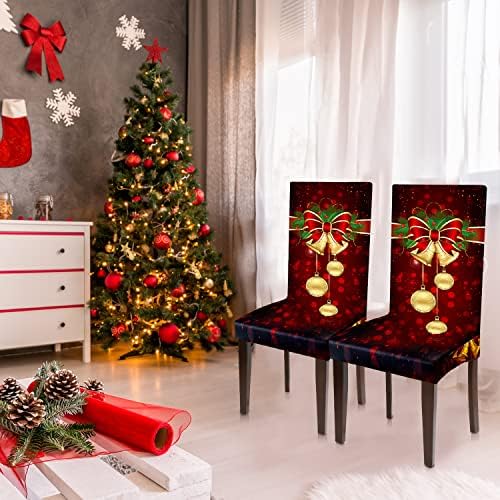 Boao Christmas Chair Covers Stretchable 4 Pack
