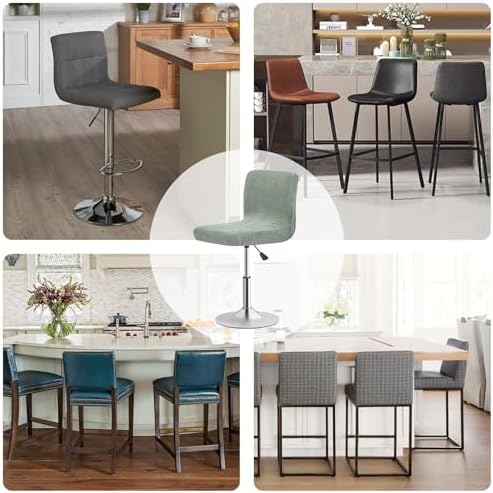 Gollense Stretch Bar Stool Covers with Backs 4 Pack