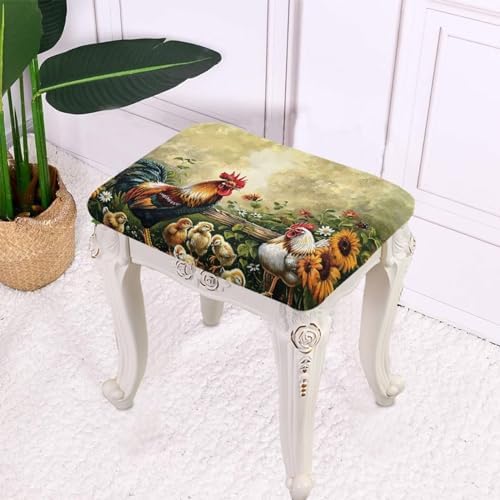 Tutolipy Stool Slipcovers Stretch Knitted Ottoman Cover