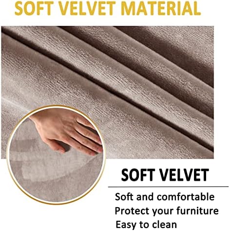 HAOYONG Velvet Dining Chair Slipcover Set 4PCS 1BenchCover