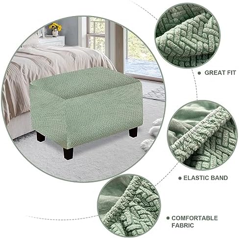2025 Wear Resistant Sofa Ottoman Cover Stretch Fit Foot Stool Slipcover
