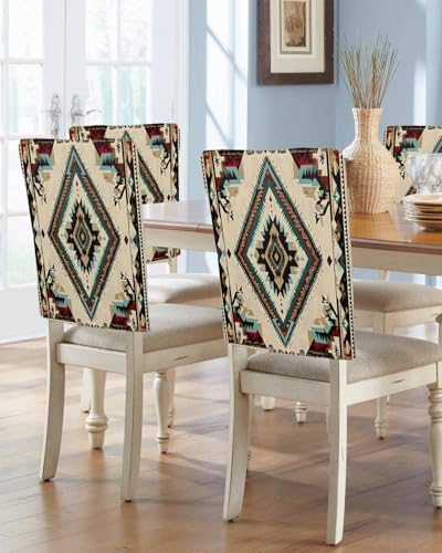 Shine-Home Southwestern Dining Chair Covers 4 Pack