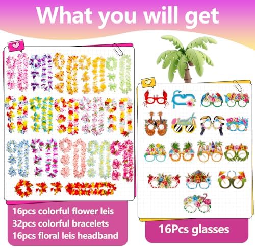 Atonofun 80PCS Hawaiian Party Decorations