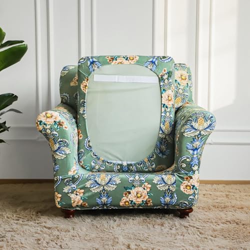 EVOLLER 2 Piece Armchair Slipcover Velvet Green