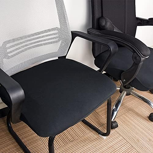 Thyores 2 Pcs Office Chair Seat Covers Black