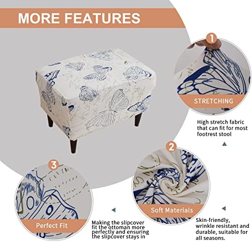 Eco-Ancheng Ottoman Covers Stretch Slipcover for Footstool