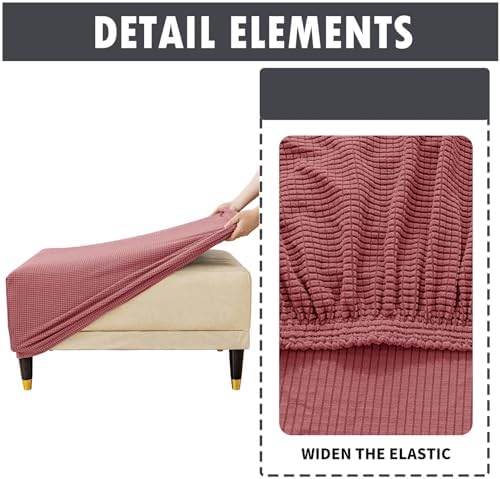 ZHUIYUAN Stretch Ottoman Cover Square and Rectangular