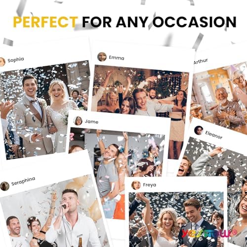 Confetti Cannon Party Poppers Shooters 6 Pack Silver Metallic