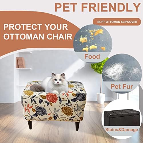 Eco-Ancheng Stretch Ottoman Slipcover for Footrest Stool 1