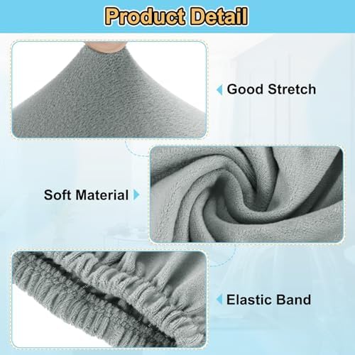 Uxcell Stretch Foot Stool Cover with Elastic Light Gray