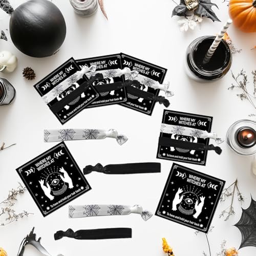 6Pcs Halloween Hair Ties for Girls Witch Theme Party Favors