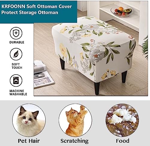 KRFOONN Stretch Ottoman Cover for Stool and Footrest
