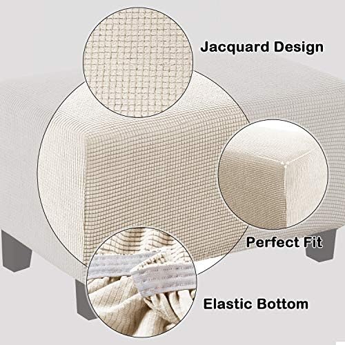 Turquoize Stretch Ottoman Cover Biscotti Beige X-Large