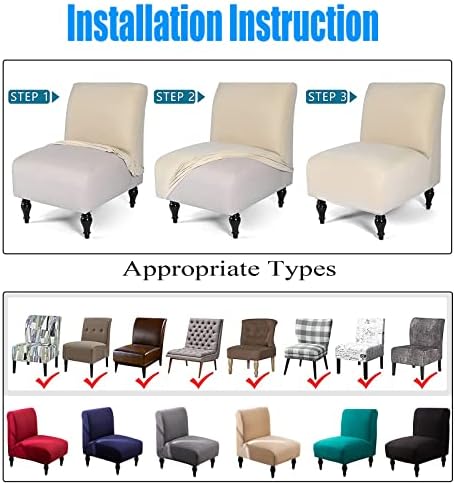 LEONEBEBE Armless Chair Slipcover Large Size