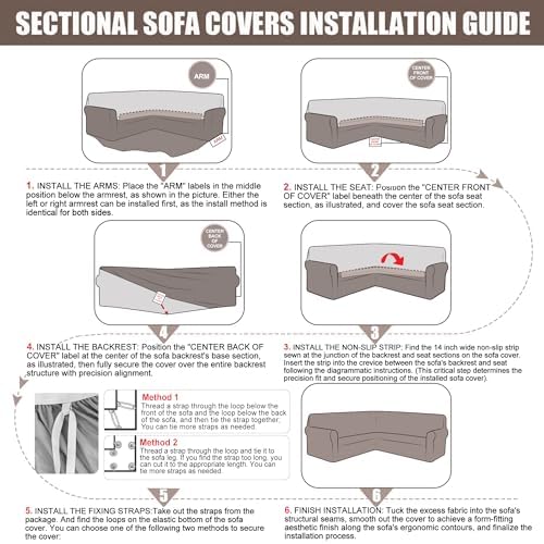 Light Brown X-Large Sectional Couch Cover