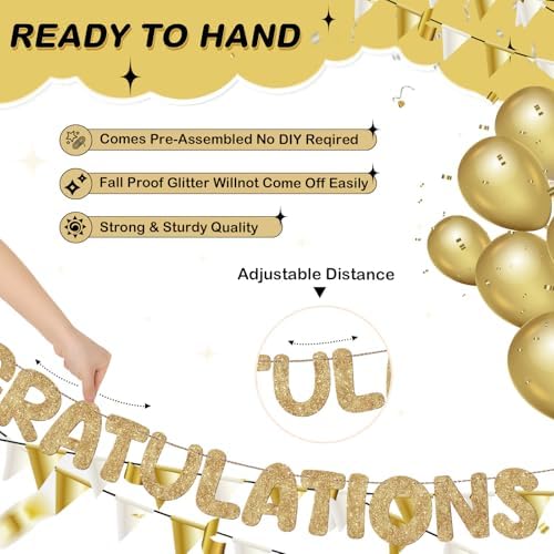 Fulmoon Pre-Strung Congratulations Retirement Banner Funny Garland for Men Women Gifts