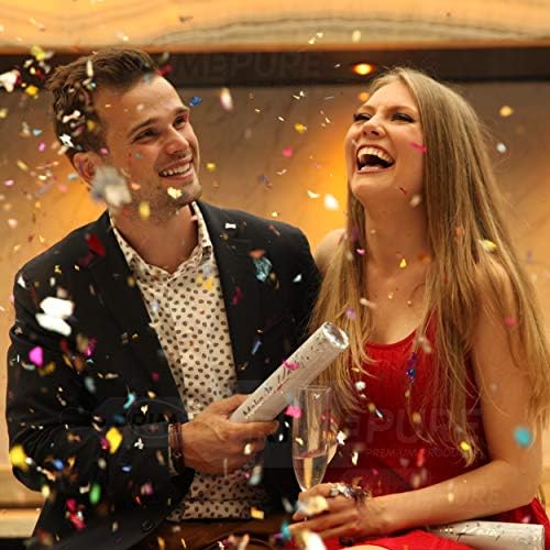 PrimePure Confetti Cannons 2 Pack - Party Poppers for Celebrations