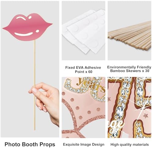 30Pcs 50th Birthday Photo Booth Props Kit
