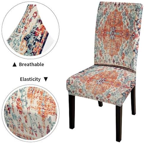 Musesh Dining Chair Covers Set of 4 Ethnic Boho Spandex Slipcovers