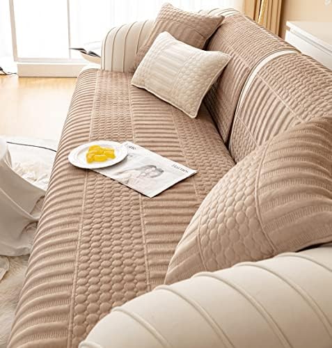 vctops Geometric Quilted Velvet Sofa Cover