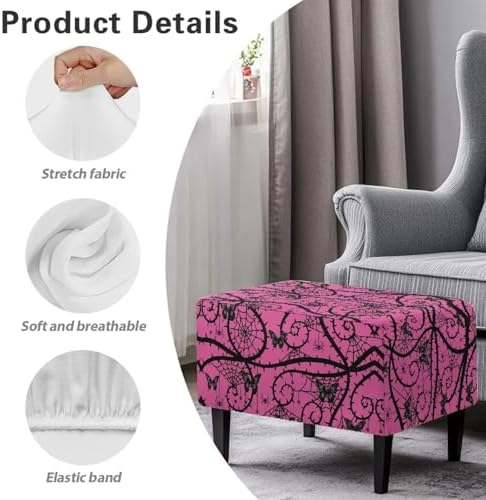 Gothic Butterfly Ottoman Cover for Stools and Benches