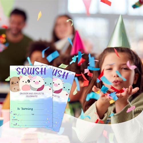 Squish Birthday Invites with Envelopes Pack of 20 4x6