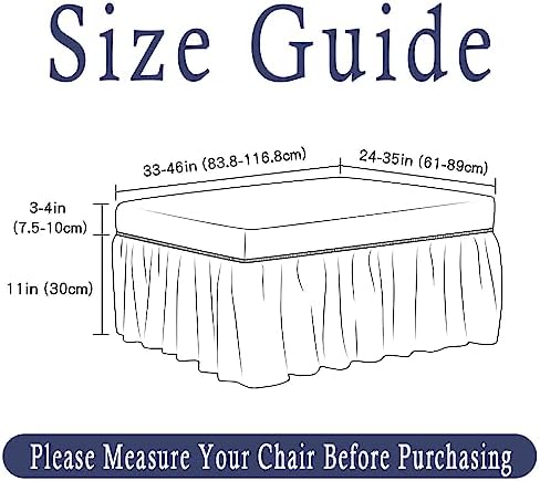 NIDITW Stretch Beige Seersucker Ottoman Cover with Skirt