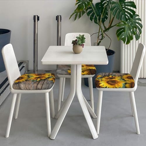 Sunflowers and Postcard Dining Chair Seat Covers 169 Four Pack