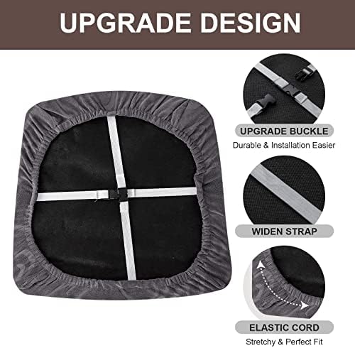 Genina Chair Seat Covers 2 Pack Dark Gray Flower Pattern