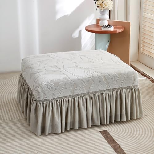 YOCOVER Rectangle Ottoman Covers with Ruffle Skirt