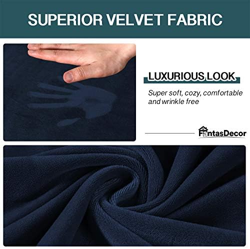 FantasDecor 4 Piece Velvet Sofa Slipcover Set