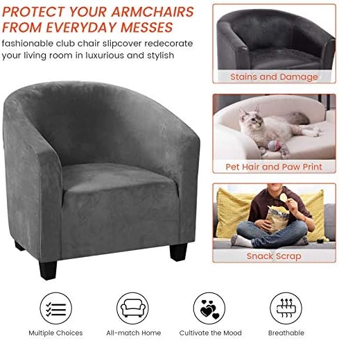TOPCHANCES 2 Piece Club Chair and Ottoman Slipcover Set