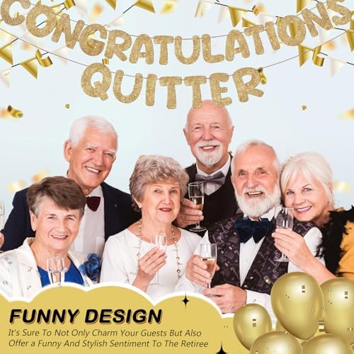 Fulmoon Pre-Strung Congratulations Retirement Banner Funny Garland for Men Women Gifts