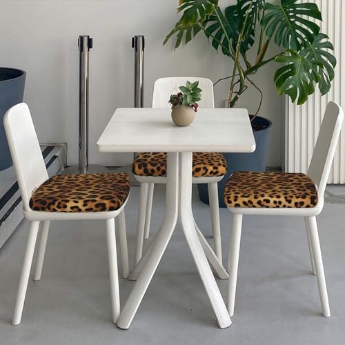 Leopard Skin Bar Stool Cover Set of Four